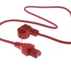ACT Cable de alimentación conector macho Schuko CEE 7/7 acodado C15 rojo 1 m 250 V 10 A