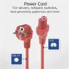 ACT Cable de alimentación conector macho CEE 7/7 acodado C15 rojo 2 m 250 V 10 A