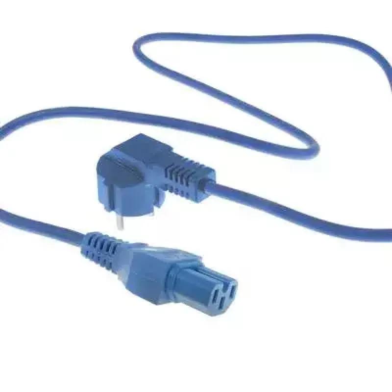 ACT Cable de alimentación conector macho CEE 7/7 (acodado) - C15 azul 1 m