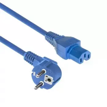 ACT Cable de alimentación conector macho CEE 7/7 (acodado) - C15 azul 1 m