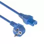 ACT Cable de alimentación conector macho CEE 7/7 (acodado) - C15 azul 1 m