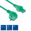 ACT Cable de alimentación conector macho CEE 7/7 acodado C15 verde 1 m 250 V 10 A