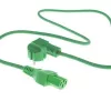 ACT Cable de alimentación conector macho CEE 7/7 acodado C15 verde 2 m 250 V 10 A