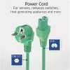 ACT Cable de alimentación conector macho CEE 7/7 acodado C15 verde 2 m 250 V 10 A