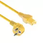 ACT Cable de alimentación conector macho CEE 7/7 (acodado) - C15 amarillo 1 m