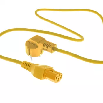 ACT Cable de alimentación conector macho CEE 7/7 (acodado) - C15 amarillo 1 m