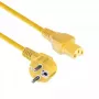 ACT Cable de alimentación conector macho CEE 7/7 acodado C15 amarillo 2 m 250V 10A