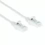 ACT Blanco 0,5 metros Cable de red LSZH U/UTP CAT6 Datacenter Slimline con protección de lengüeta y conectores RJ45