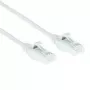 ACT Blanco 5 metros Cable de red LSZH U/UTP CAT6 Datacenter Slimline con protección de lengüeta y conectores RJ45
