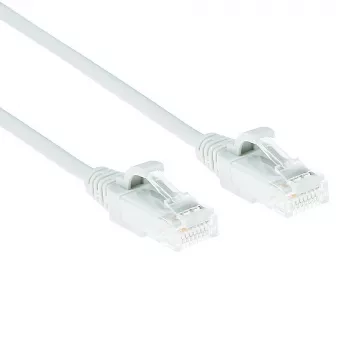 ACT Blanco 7 metros Cable de red LSZH U/UTP CAT6 Datacenter Slimline con conectores RJ45