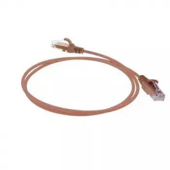 ACT Marrón 2 metros Cable de red LSZH U/UTP CAT6 Datacenter Slimline con protección de lengüeta y conectores RJ45