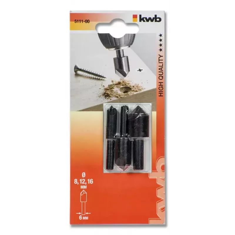 Broca avellanadora KWB 511100 3 uds. para metal y madera