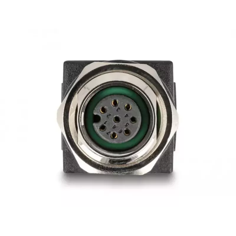 DeLOCK Adaptador M12 codificación A conector hembra de 8 polos a conector hembra RJ45 recto