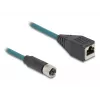 Cable adaptador M12 DeLOCK codificación A conector hembra de 8 polos a conector hembra RJ45 50 cm