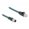 Cable de red DeLOCK Cable adaptador M12 codificación A conector macho de 8 polos a conector macho RJ45 50 cm