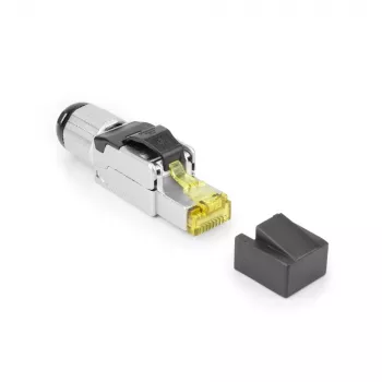 ACT conector RJ45 CAT6A apantallado para terminación en campo, sin herramientas, 4PPoE 100W