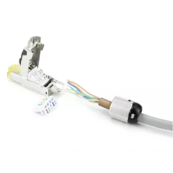 ACT conector RJ45 CAT6A apantallado para terminación en campo, sin herramientas, 4PPoE 100W