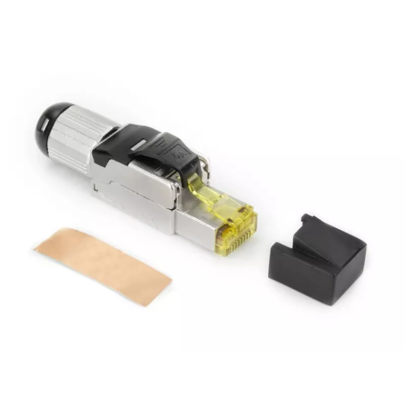 ACT conector RJ45 CAT6A apantallado para terminación en campo, sin herramientas, 4PPoE 100W