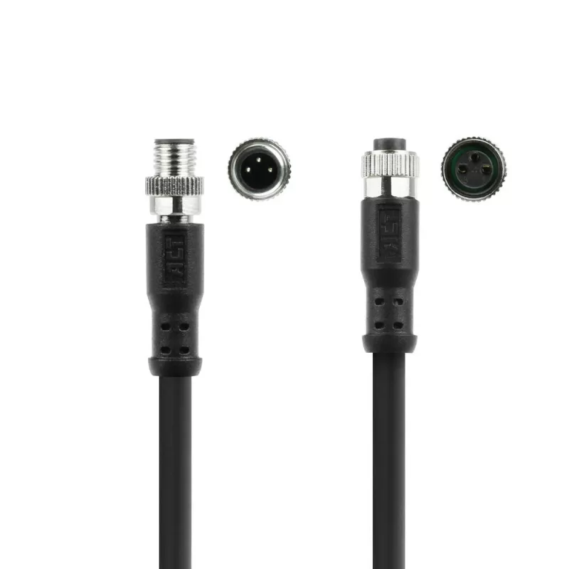 ACT Industrial cable de sensor de 5,00 metros M8A 3 polos conector macho a conector hembra M8A 3 polos, cable TPE Ultraflex Xtreme, apantallado