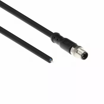ACT Industrial cable de sensor de 1,50 metros M8A 3 polos conector macho a extremo abierto, cable TPE Ultraflex Xtreme, apantallado