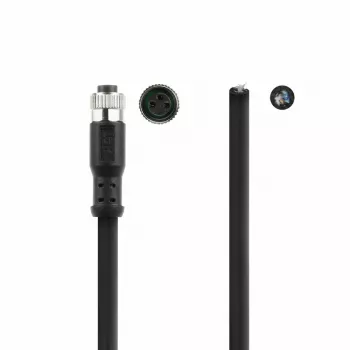 ACT Industrial cable de sensor de 3,00 metros M8A 3 polos conector hembra a extremo abierto, cable TPE Ultraflex Xtreme, apantallado