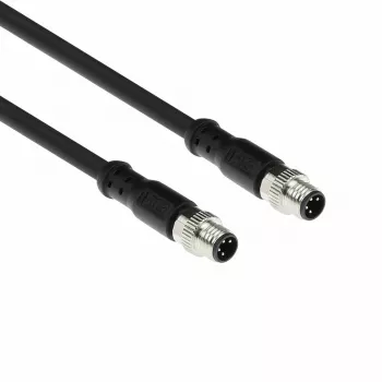 ACT Industrial cable de sensor de 3,00 metros M8A 4 polos conector macho a conector macho M8A 4 polos, cable TPE Ultraflex Xtreme, apantallado