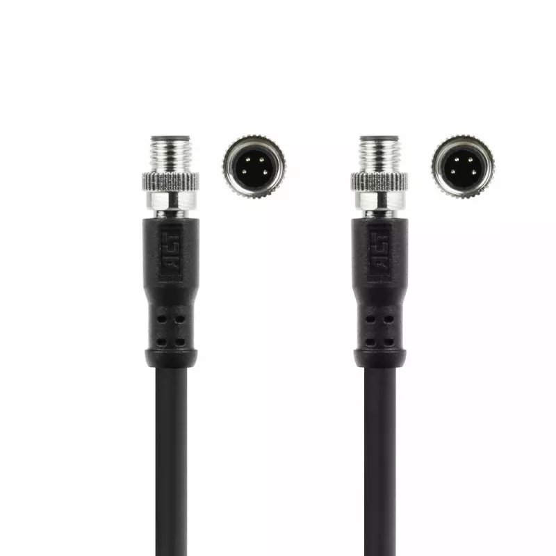 ACT Industrial cable de sensor de 3,00 metros M8A 4 polos conector macho a conector macho M8A 4 polos, cable TPE Ultraflex Xtreme, apantallado