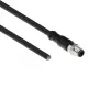 ACT Industrial cable de sensor de 3,00 metros M8A 4 polos conector macho a extremo abierto, cable TPE Ultraflex Xtreme, apantallado