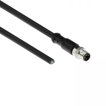 ACT Industrial cable de sensor de 1,50 metros M8A 4 polos conector hembra a extremo abierto, cable TPE Ultraflex Xtreme, apantallado