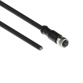 ACT Industrial cable de sensor de 3,00 metros M8A 4 polos conector hembra a extremo abierto, cable TPE Ultraflex Xtreme, apantallado