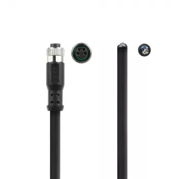 ACT Industrial cable de sensor de 3,00 metros M8A 4 polos conector hembra a extremo abierto, cable TPE Ultraflex Xtreme, apantallado