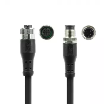 ACT Industrial cable de sensor de 1,50 metros M12A 4 polos conector macho a conector hembra M12A 4 polos, cable TPE Superflex Xtreme, apantallado