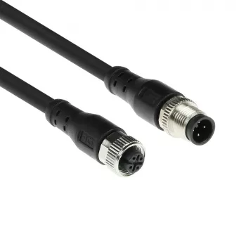 ACT Industrial cable de sensor de 3,00 metros M12A 4 polos conector macho a conector hembra M12A 4 polos, cable TPE Superflex Xtreme, apantallado