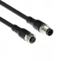 ACT Industrial cable de sensor de 5,00 metros M12A 4 polos conector macho a conector hembra M12A 4 polos, cable TPE Superflex Xtreme, apantallado