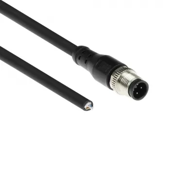 ACT Industrial cable de sensor de 1,50 metros M12A 4 polos conector macho a extremo abierto, cable TPE Superflex Xtreme, apantallado