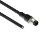 ACT Industrial cable de sensor de 5,00 metros M12A 4 polos conector macho a extremo abierto, cable TPE Superflex Xtreme, apantallado