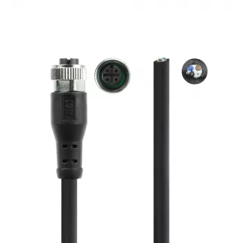 ACT Industrial cable de sensor de 3,00 metros M12A 4 polos conector hembra a extremo abierto, cable TPE Superflex Xtreme, apantallado