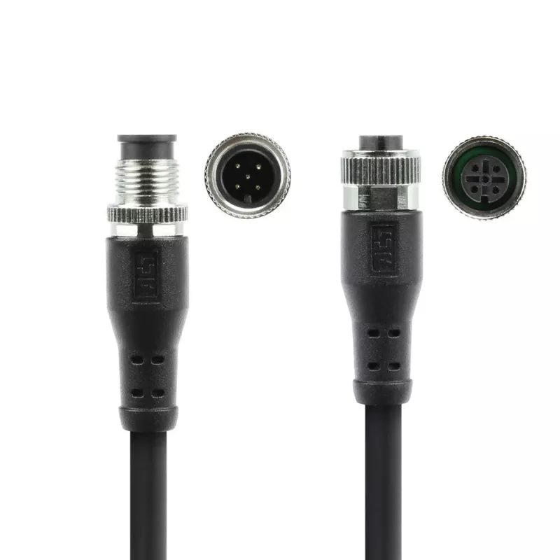 ACT Industrial cable de sensor de 1,50 metros M12A 5 polos conector macho a conector hembra M12A 5 polos, cable TPE Superflex Xtreme, apantallado
