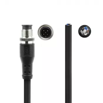 ACT Industrial cable de sensor de 3,00 metros M12A 5 polos conector macho a extremo abierto, cable TPE Superflex Xtreme, apantallado