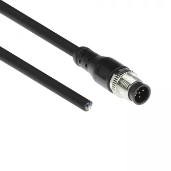 ACT Industrial cable de sensor de 5,00 metros M12A 5 polos conector macho a extremo abierto, cable TPE Superflex Xtreme, apantallado