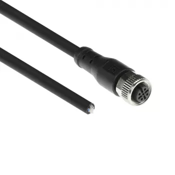 ACT Industrial cable de sensor de 3,00 metros M12A 5 polos conector macho a extremo abierto, cable TPE Superflex Xtreme, apantallado