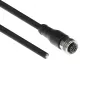 ACT Industrial cable de sensor de 3,00 metros M12A 5 polos conector macho a extremo abierto, cable TPE Superflex Xtreme, apantallado