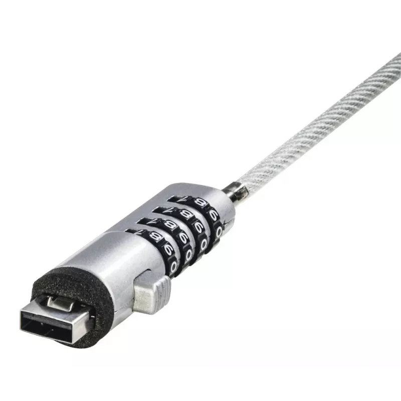 Candado de cable USB Hama plateado, transparente 1,8 m