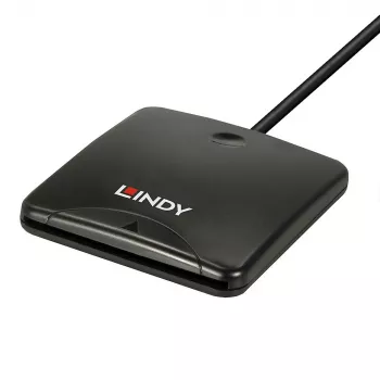 Lector de tarjetas inteligentes Lindy USB 2.0, USB, Negro, 1,2 m, 480 MB/s, 2 año(s), CE, Federal Communications Commission (FCC), REACH, RoHS