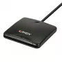 Lector de tarjetas inteligentes Lindy USB 2.0, USB, Negro, 1,2 m, 480 MB/s, 2 año(s), CE, Federal Communications Commission (FCC), REACH, RoHS