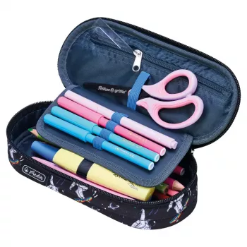 Herlitz Space Skater Estuche blando Poliéster Azul oscuro Blanco