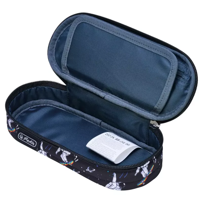 Herlitz Space Skater Estuche blando Poliéster Azul oscuro Blanco