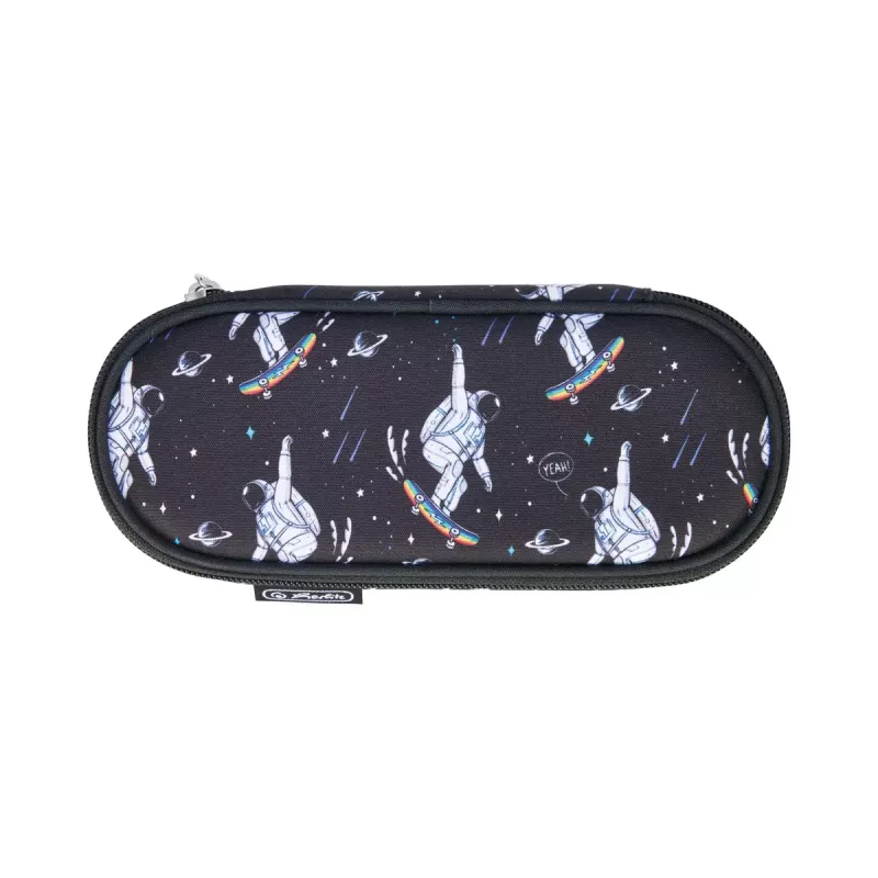 Herlitz Space Skater Estuche blando Poliéster Azul oscuro Blanco