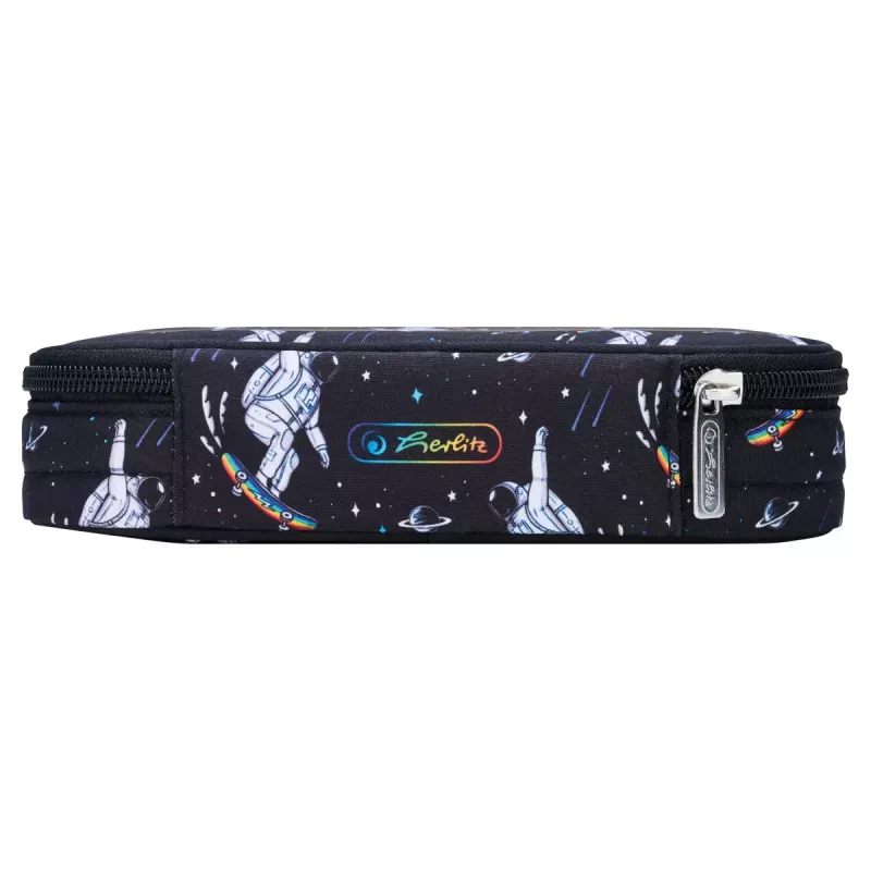 Herlitz Space Skater Estuche blando Poliéster Azul oscuro Blanco