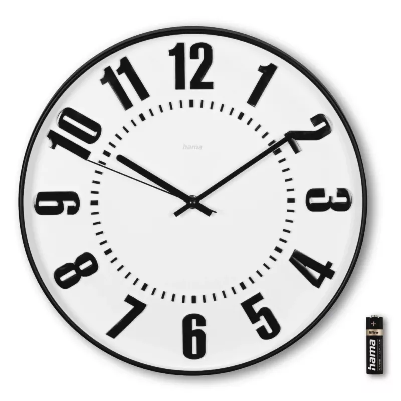 Hama Formentera Reloj de cuarzo redondo Negro, Blanco